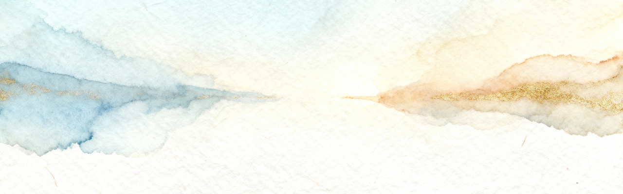 Watercolor wash of pale blue and gold meeting softly in light — header image for The Space Between